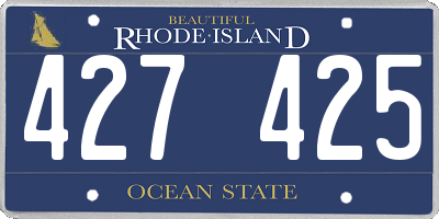 RI license plate 427425