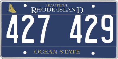 RI license plate 427429