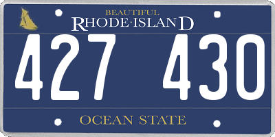 RI license plate 427430