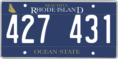 RI license plate 427431