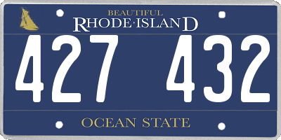 RI license plate 427432