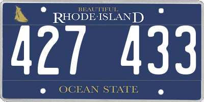 RI license plate 427433