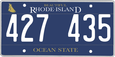 RI license plate 427435