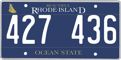 RI license plate 427436