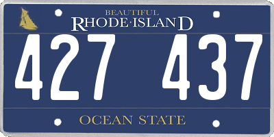 RI license plate 427437