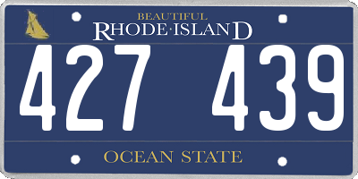 RI license plate 427439