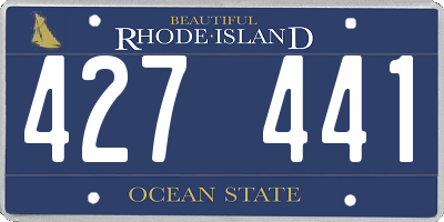 RI license plate 427441