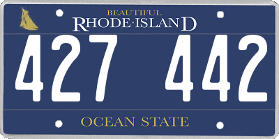 RI license plate 427442