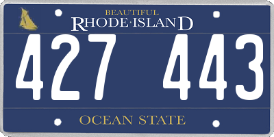 RI license plate 427443