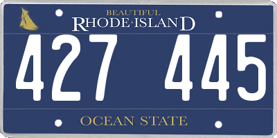 RI license plate 427445