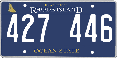 RI license plate 427446