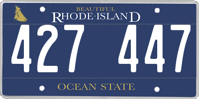 RI license plate 427447