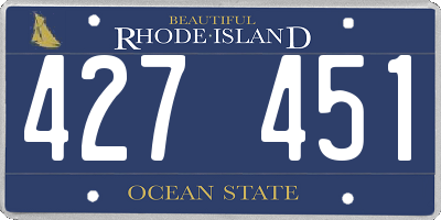 RI license plate 427451