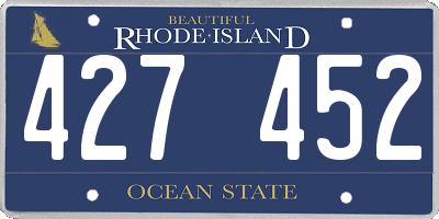 RI license plate 427452