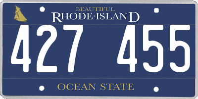 RI license plate 427455