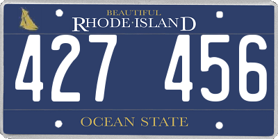 RI license plate 427456