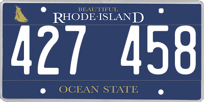 RI license plate 427458