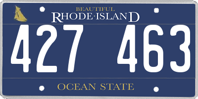 RI license plate 427463