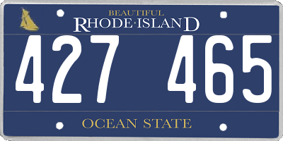 RI license plate 427465