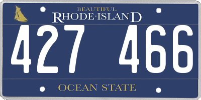 RI license plate 427466