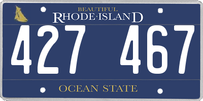 RI license plate 427467