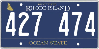 RI license plate 427474