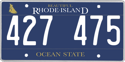 RI license plate 427475