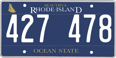 RI license plate 427478