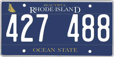 RI license plate 427488