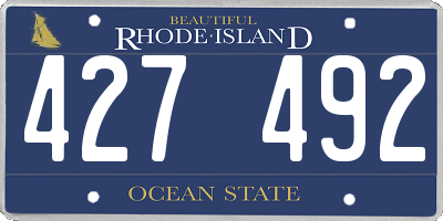 RI license plate 427492