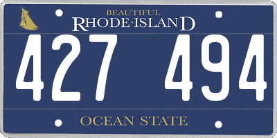 RI license plate 427494