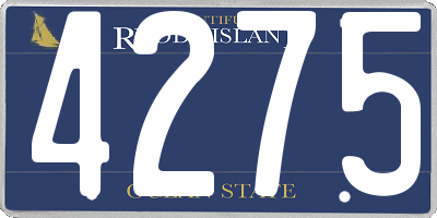 RI license plate 4275