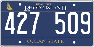 RI license plate 427509
