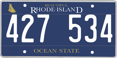 RI license plate 427534