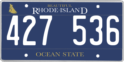 RI license plate 427536