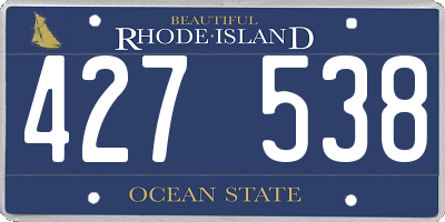 RI license plate 427538