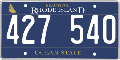 RI license plate 427540