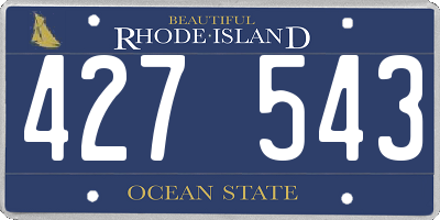 RI license plate 427543