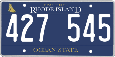 RI license plate 427545