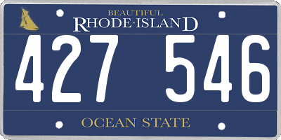 RI license plate 427546