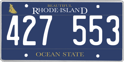 RI license plate 427553