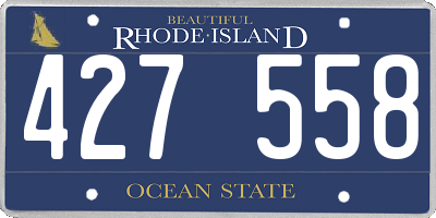 RI license plate 427558
