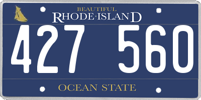 RI license plate 427560