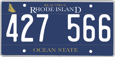 RI license plate 427566
