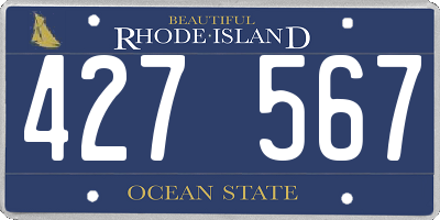 RI license plate 427567