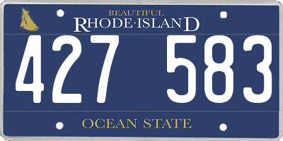 RI license plate 427583