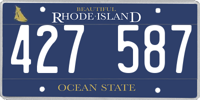 RI license plate 427587