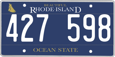 RI license plate 427598
