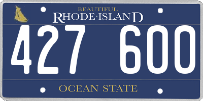 RI license plate 427600