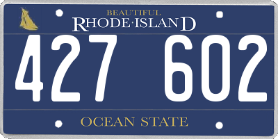 RI license plate 427602
